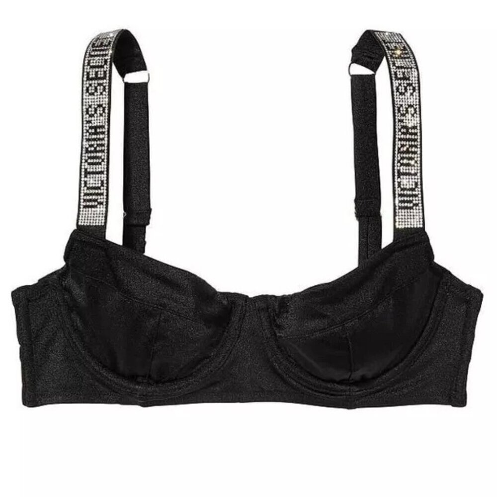 New! Victoria’s Secret Shine Strap Unlined Push Up Bikini Swim Top 4475